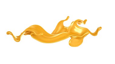 Karamel sıçraması. 3d illüstrasyon, 3d canlandırma.