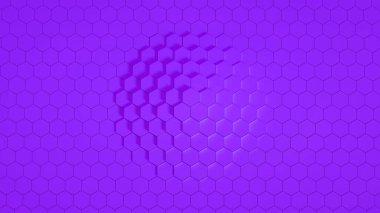 Geometri altıgen arkaplanı. 3d illüstrasyon, 3d canlandırma.