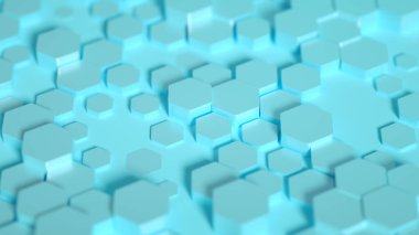 Geometri altıgen arkaplanı. 3d illüstrasyon, 3d canlandırma.