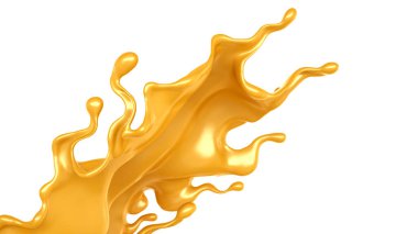 Karamel sıçraması. 3d illüstrasyon, 3d canlandırma.