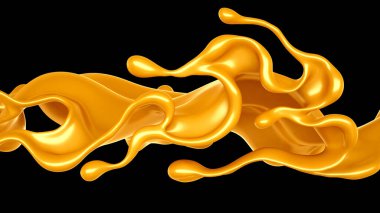 Karamel sıçraması. 3d illüstrasyon, 3d canlandırma.