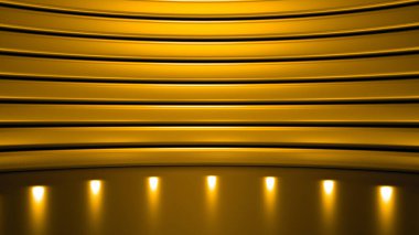 Lüks, zarif stüdyo kaidesi. 3d illüstrasyon, 3d canlandırma.