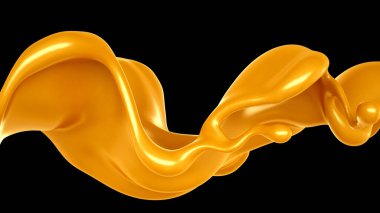 Karamel sıçraması. 3d illüstrasyon, 3d canlandırma.