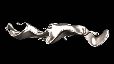 Zarif, lüks altın sıvısı. 3d illüstrasyon, 3d canlandırma.