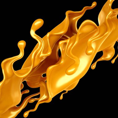 Karamel sıçraması. 3d illüstrasyon, 3d canlandırma.