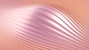 Metal zemin, üç boyutlu baskı, dalgalar ve çizgiler. 3d illüstrasyon, 3d canlandırma.