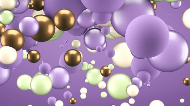 Elementlerle soyut arkaplan. 3d illüstrasyon, 3d canlandırma.