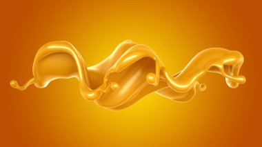 Karamel sıçraması. 3d illüstrasyon, 3d canlandırma.