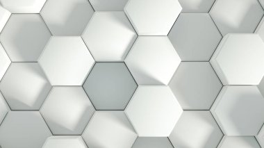 Geometri altıgen arkaplanı. 3d illüstrasyon, 3d canlandırma.