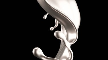 Zarif, lüks altın sıvısı. 3d illüstrasyon, 3d canlandırma.