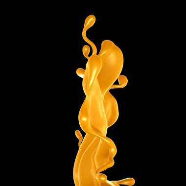 Karamel sıçraması. 3d illüstrasyon, 3d canlandırma.