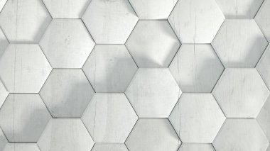 Geometri altıgen arkaplanı. 3d illüstrasyon, 3d canlandırma.