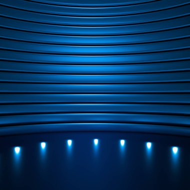 Lüks, zarif stüdyo kaidesi. 3d illüstrasyon, 3d canlandırma.