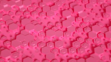 Geometri altıgen arkaplanı. 3d illüstrasyon, 3d canlandırma.