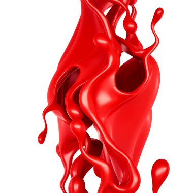 Beyaz arkaplandaki kırmızı sıvı izole edilmiş.