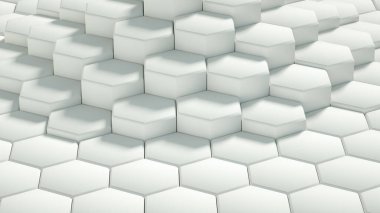 Geometri altıgen arkaplanı. 3d illüstrasyon, 3d canlandırma.