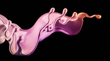 Zarif, lüks altın sıvısı. 3d illüstrasyon, 3d canlandırma.