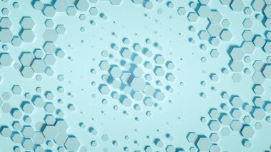 Geometri altıgen arkaplanı. 3d illüstrasyon, 3d canlandırma.