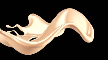 Zarif, lüks altın sıvısı. 3d illüstrasyon, 3d canlandırma.