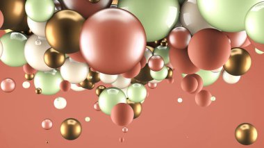 Elementlerle soyut arkaplan. 3d illüstrasyon, 3d canlandırma.