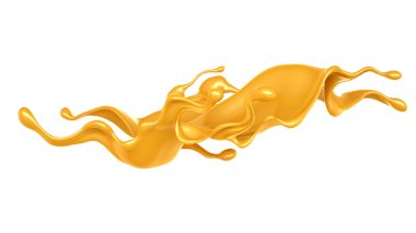 Karamel sıçraması. 3d illüstrasyon, 3d canlandırma.