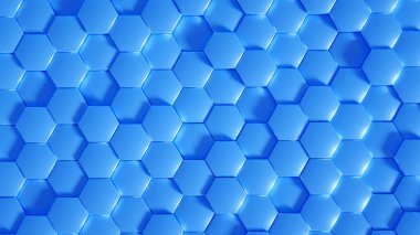 Geometri altıgen arkaplanı. 3d illüstrasyon, 3d canlandırma.