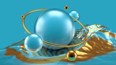 Soyut manzara. 3d illüstrasyon, 3d canlandırma.