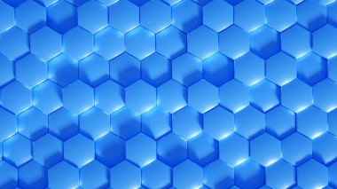 Geometri altıgen arkaplanı. 3d illüstrasyon, 3d canlandırma.