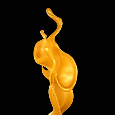 Karamel sıçraması. 3d illüstrasyon, 3d canlandırma.