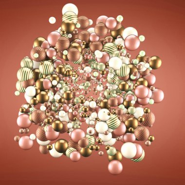 Elementlerle soyut arkaplan. 3d illüstrasyon, 3d canlandırma.