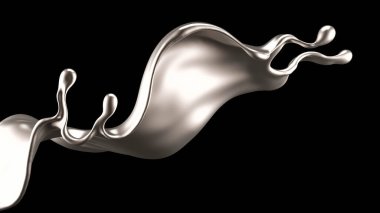 Zarif, lüks altın sıvısı. 3d illüstrasyon, 3d canlandırma.