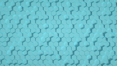 Geometri altıgen arkaplanı. 3d illüstrasyon, 3d canlandırma.