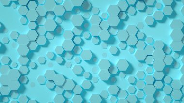 Geometri altıgen arkaplanı. 3d illüstrasyon, 3d canlandırma.