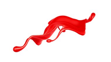 Beyaz arkaplandaki kırmızı sıvı izole edilmiş.