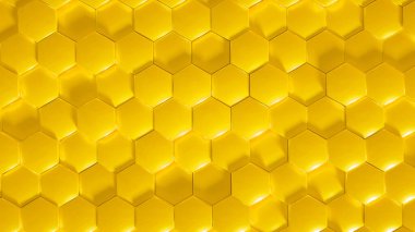 Geometri altıgen arkaplanı. 3d illüstrasyon, 3d canlandırma.