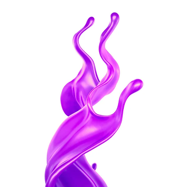 Salpicadura Líquido Púrpura Grueso Ilustración Representación —  Fotos de Stock