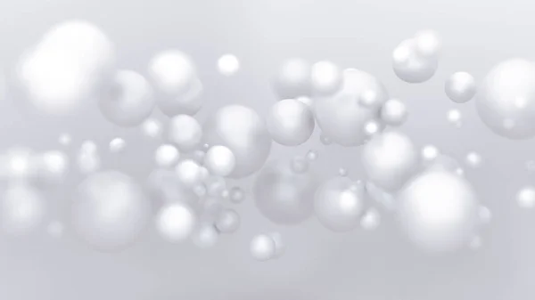 Fundo Branco Brilhante Com Balões Ilustração Renderização — Fotografia de Stock