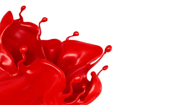 Una Spruzzata Liquido Rosso Denso Illustrazione Rendering — Foto Stock