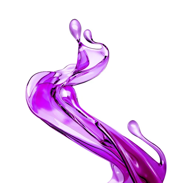 Une Éclaboussure Liquide Violet Clair Illustration Rendu — Photo