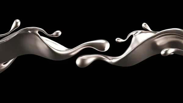 Elegante Luxe Splash Van Goud Vloeistof Illustratie Weergave — Stockfoto