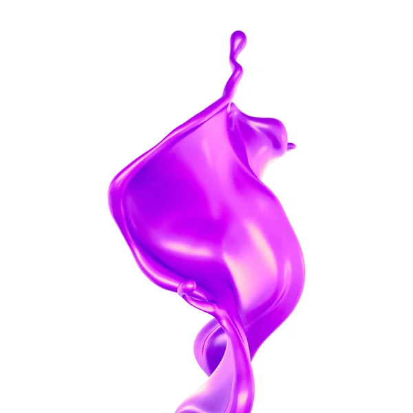 Una Spruzzata Liquido Viola Denso Illustrazione Rendering — Foto Stock