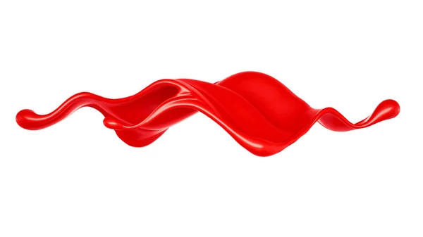 stock image Isolated splash of red liquid on a white background