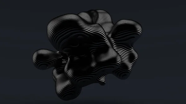 Abstrakte Form Auf Schwarzem Hintergrund Illustration Rendering — Stockfoto