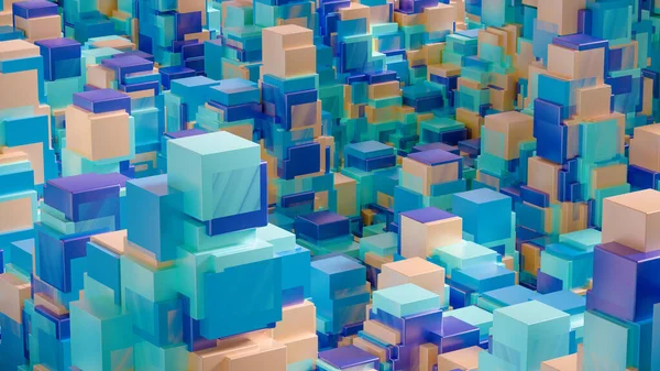 Techno High Tech Fond Géométrie Cube Abstraction Illustration Rendu — Photo