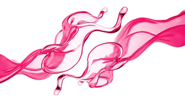 濃いピンクの流体のスプラッシュ 3Dイラスト 3Dレンダリング — ストック写真