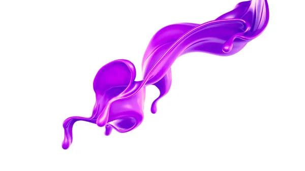 Splash Líquido Roxo Grosso Ilustração Renderização — Fotografia de Stock