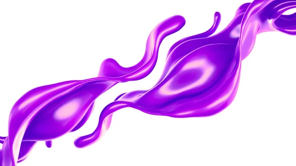 Splash Líquido Roxo Grosso Ilustração Renderização — Fotografia de Stock