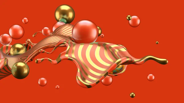 Abstract Background Splash Ball Illustration Rendering — Stock Photo, Image