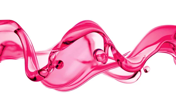 Una Spruzzata Liquido Rosa Denso Illustrazione Rendering — Foto Stock