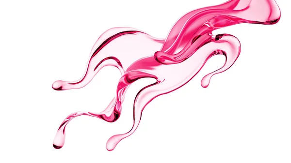 Spritzer Dicke Rosa Flüssigkeit Illustration Rendering — Stockfoto